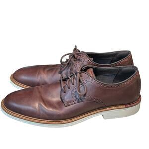 Cole Haan Men's Classic Brown Go to Plain Toe Lace Up Oxfords Size 11M